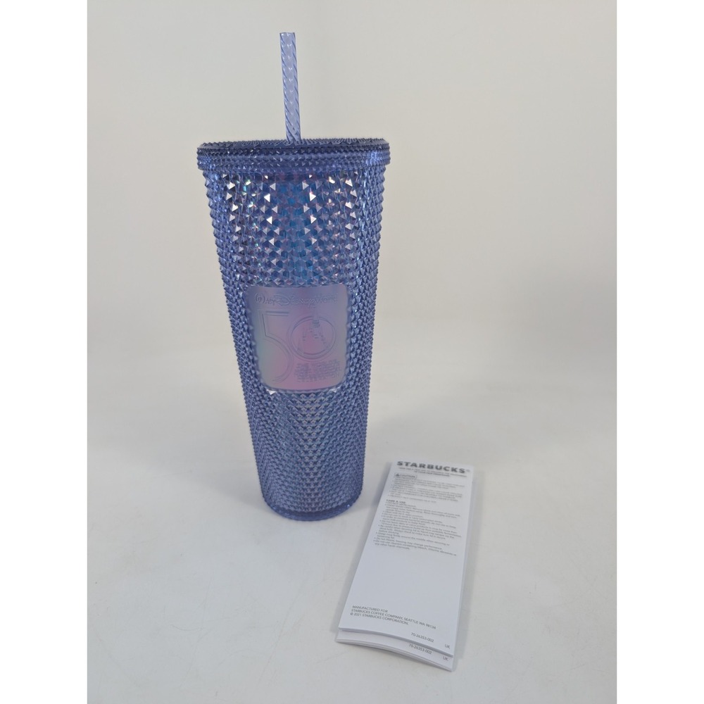 Starbucks Periwinkle Walt Disney World 50th Anniversary Tumbler  Straw 24 oz Cup